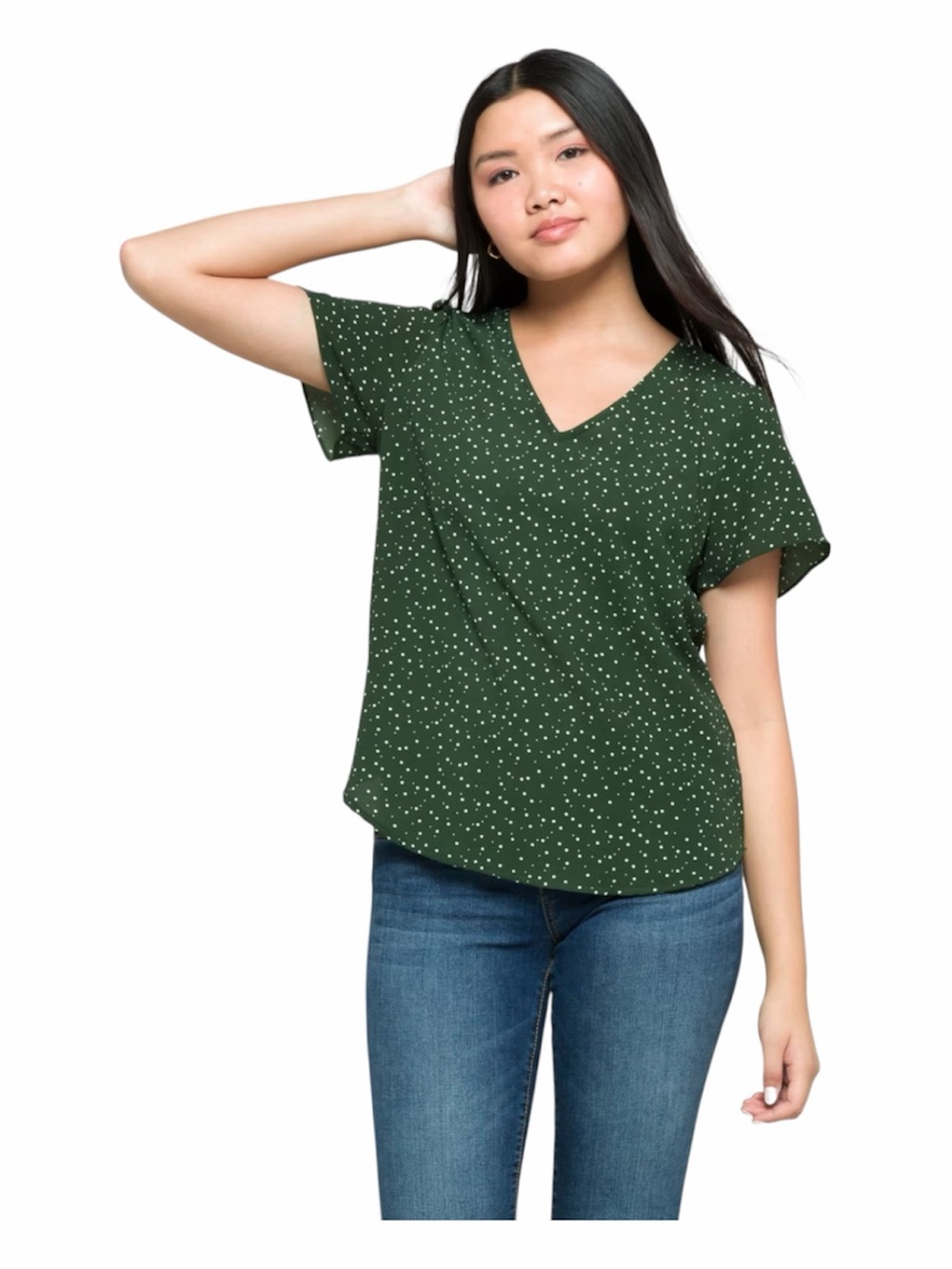 41 Hawthorn Zari V-Neck Flutter Sleeve Blouse, Size XL
